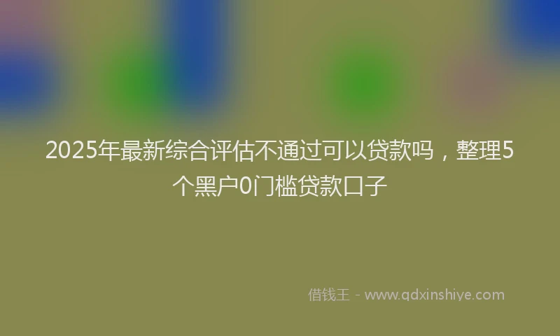 2025年最新综合评估不通过可以贷款吗，整理5个黑户0门槛贷款口子