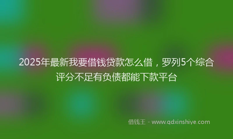 2025年最新我要借钱贷款怎么借，罗列5个综合评分不足有负债都能下款平台