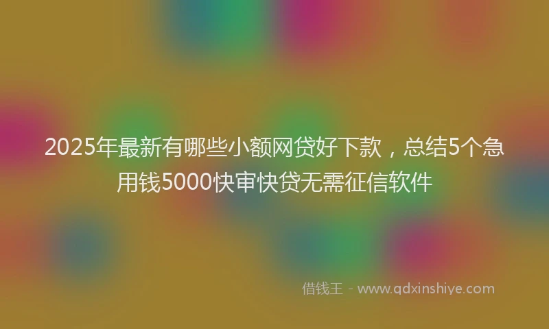 2025年最新有哪些小额网贷好下款，总结5个急用钱5000快审快贷无需征信软件