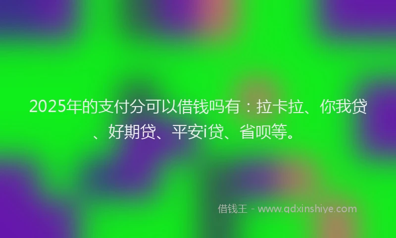 2025年的支付分可以借钱吗有：拉卡拉、你我贷、好期贷、平安i贷、省呗等。