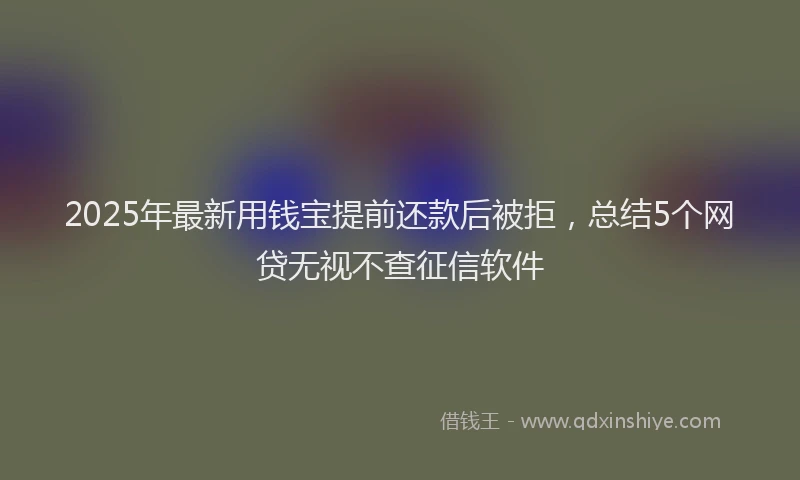 2025年最新用钱宝提前还款后被拒，总结5个网贷无视不查征信软件