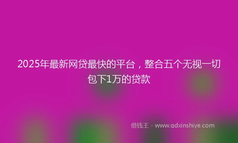 2025年最新网贷最快的平台，整合五个无视一切包下1万的贷款