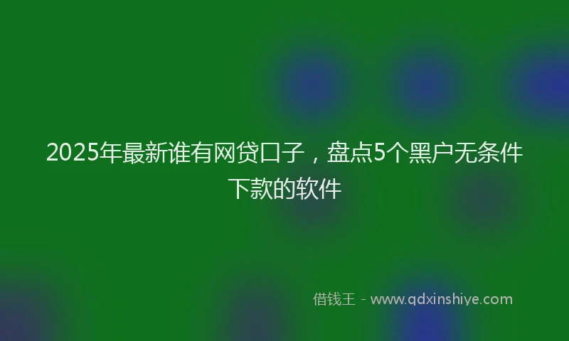 2025年最新谁有网贷口子，盘点5个黑户无条件下款的软件