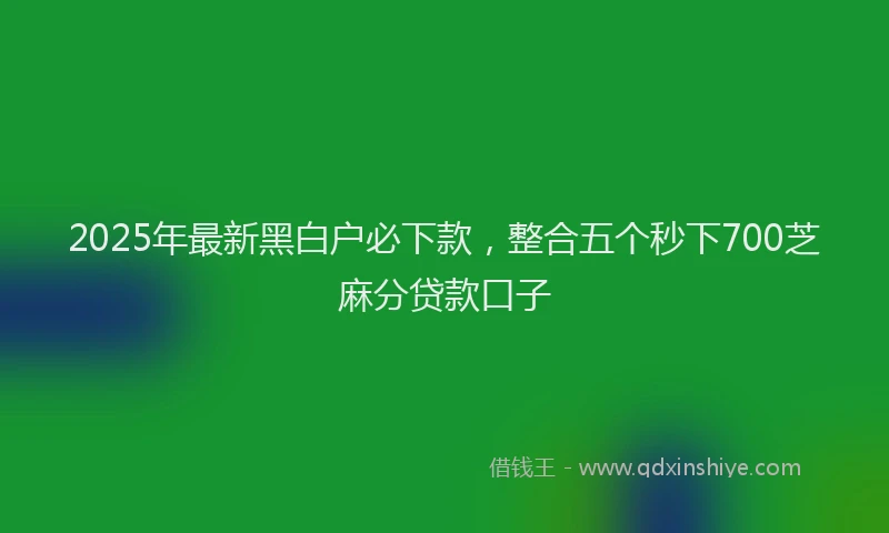 2025年最新黑白户必下款，整合五个秒下700芝麻分贷款口子