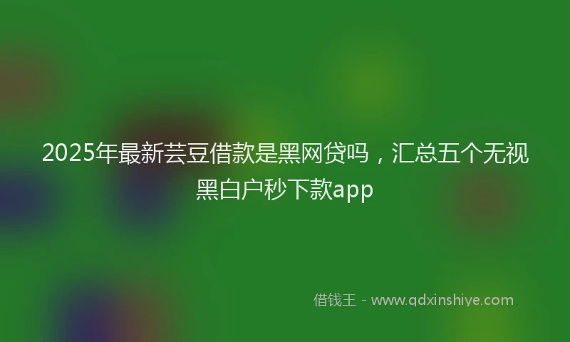 2025年最新芸豆借款是黑网贷吗，汇总五个无视黑白户秒下款app
