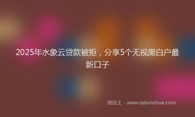2025年水象云贷款被拒，分享5个无视黑白户最新口子