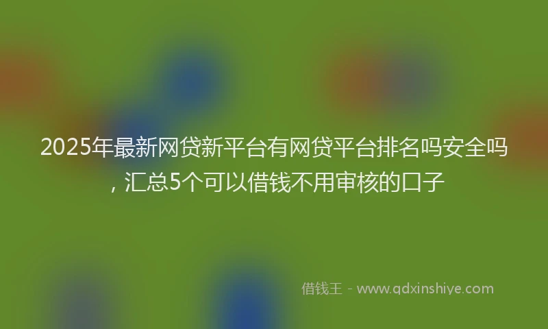 2025年最新网贷新平台有网贷平台排名吗安全吗，汇总5个可以借钱不用审核的口子