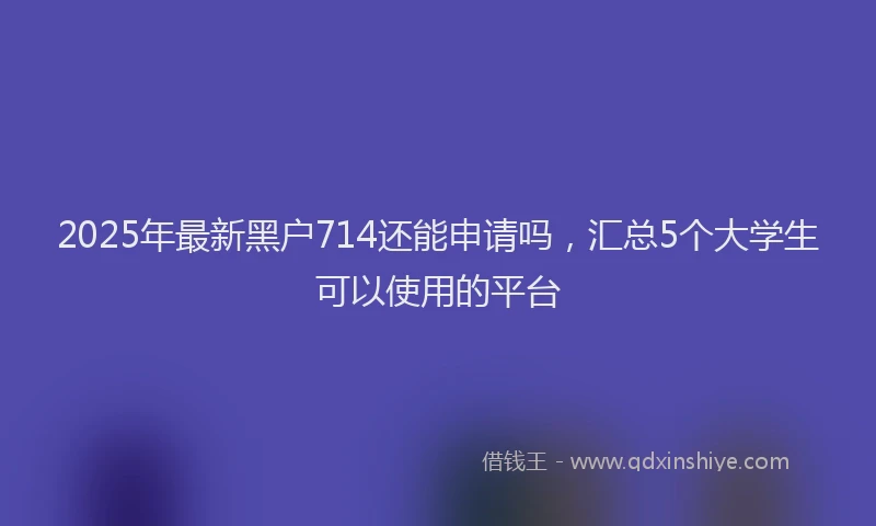 2025年最新黑户714还能申请吗，汇总5个大学生可以使用的平台