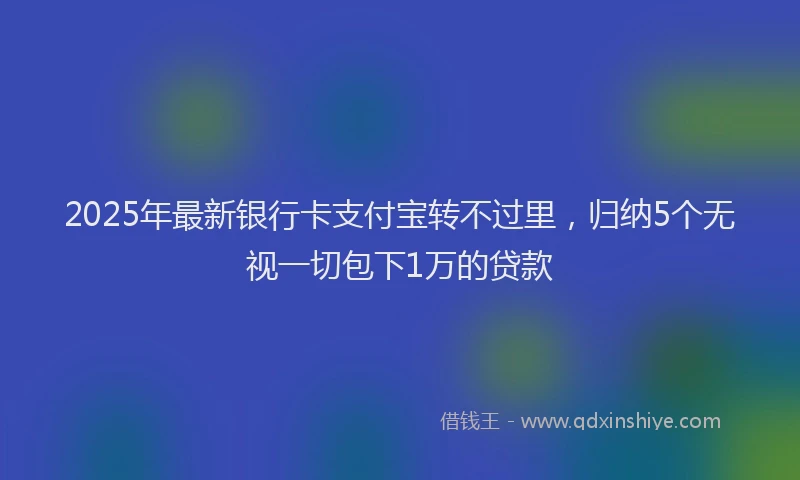 2025年最新银行卡支付宝转不过里，归纳5个无视一切包下1万的贷款
