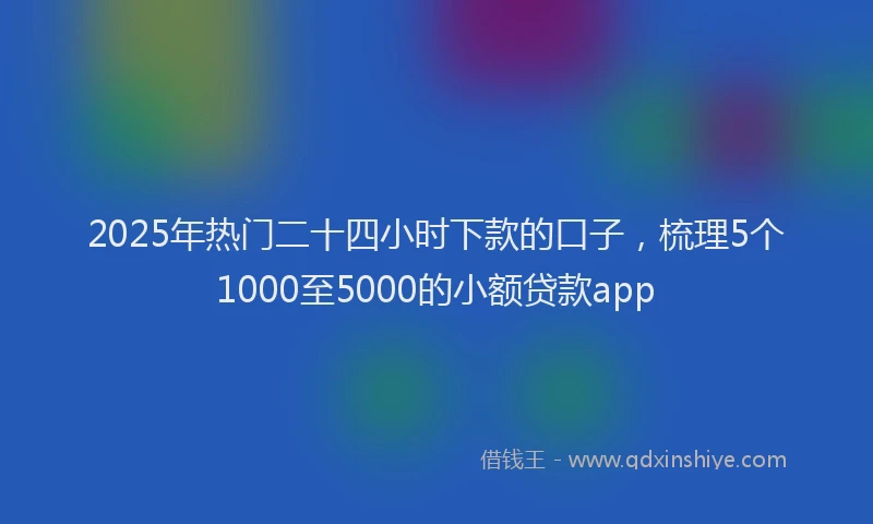 2025年热门二十四小时下款的口子，梳理5个1000至5000的小额贷款app