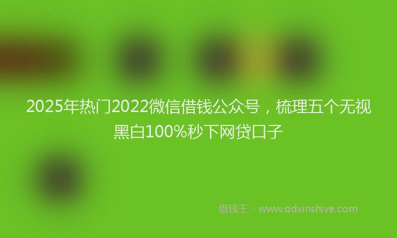 2025年热门2022微信借钱公众号，梳理五个无视黑白100%秒下网贷口子