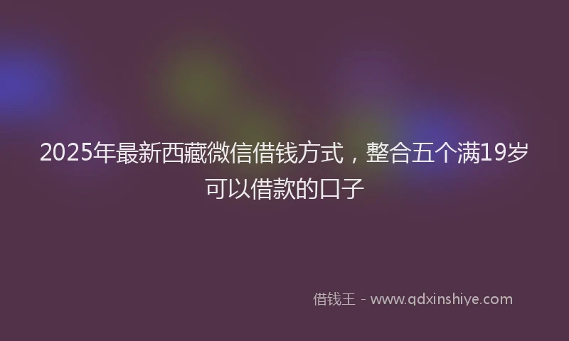2025年最新西藏微信借钱方式，整合五个满19岁可以借款的口子
