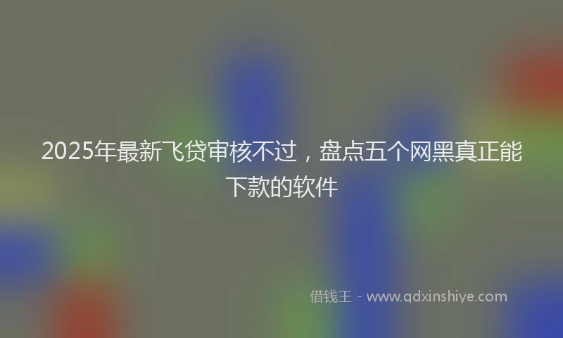 2025年最新飞贷审核不过，盘点五个网黑真正能下款的软件