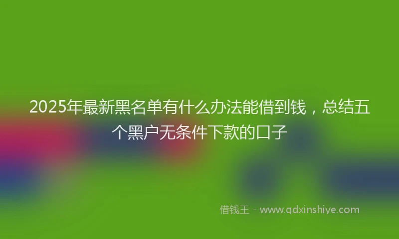 2025年最新黑名单有什么办法能借到钱，总结五个黑户无条件下款的口子