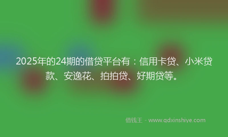2025年的24期的借贷平台有：信用卡贷、小米贷款、安逸花、拍拍贷、好期贷等。