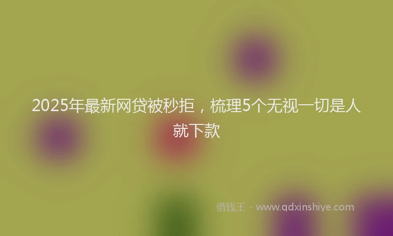 2025年最新网贷被秒拒,梳理5个无视一切是人就下款