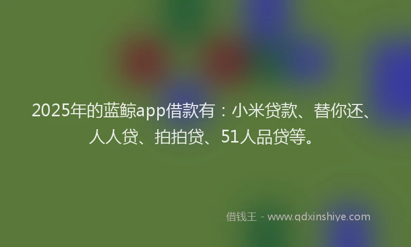 2025年的蓝鲸app借款有：小米贷款、替你还、人人贷、拍拍贷、51人品贷等。