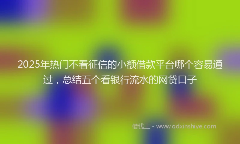 2025年热门不看征信的小额借款平台哪个容易通过，总结五个看银行流水的网贷口子