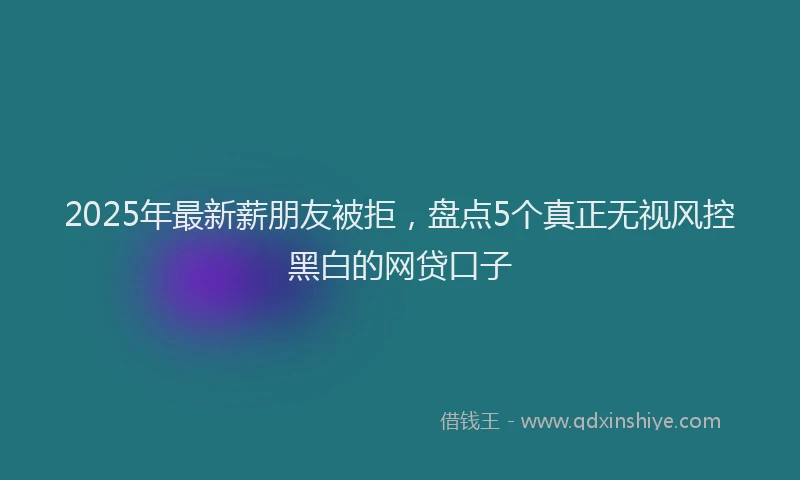 2025年最新薪朋友被拒，盘点5个真正无视风控黑白的网贷口子