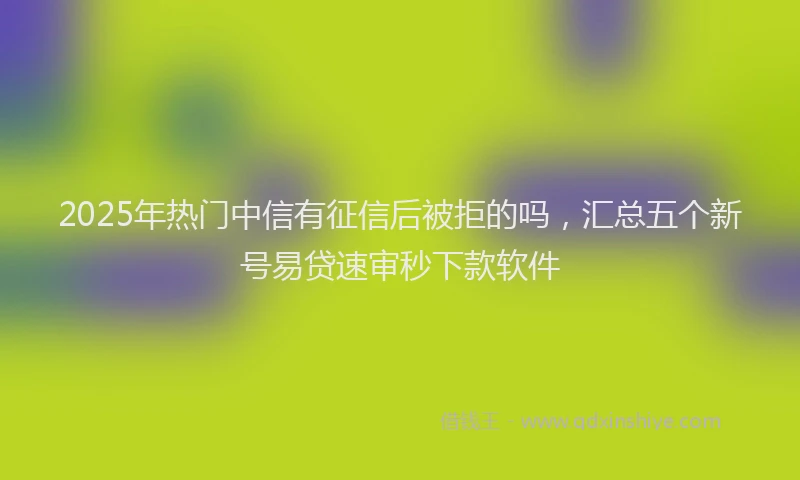 2025年热门中信有征信后被拒的吗，汇总五个新号易贷速审秒下款软件