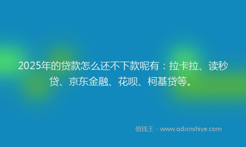 2025年的贷款怎么还不下款呢有：拉卡拉、读秒贷、京东金融、花呗、柯基贷等。