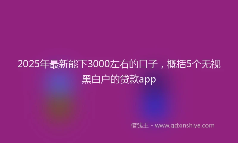 2025年最新能下3000左右的口子，概括5个无视黑白户的贷款app
