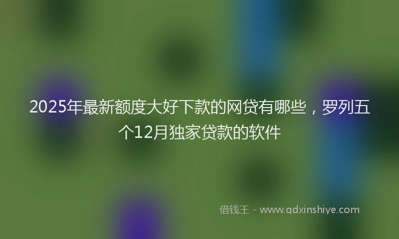 2025年最新额度大好下款的网贷有哪些，罗列五个12月独家贷款的软件