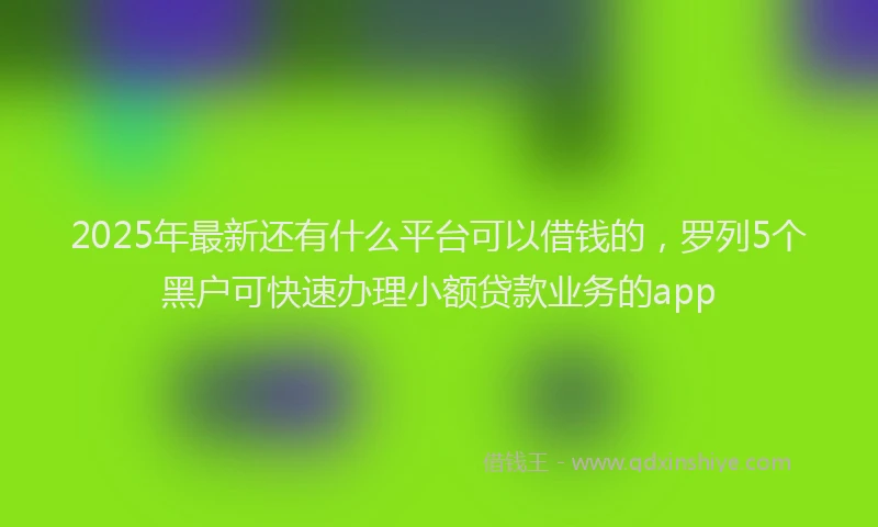 2025年最新还有什么平台可以借钱的，罗列5个黑户可快速办理小额贷款业务的app