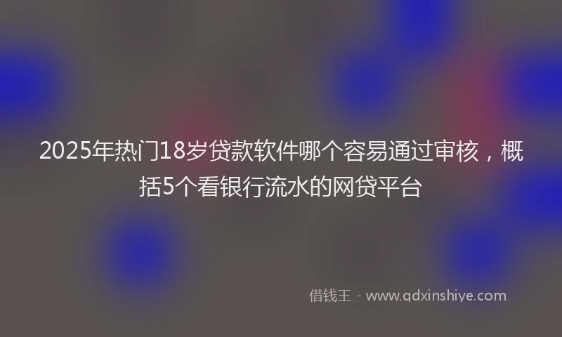 2025年热门18岁贷款软件哪个容易通过审核，概括5个看银行流水的网贷平台