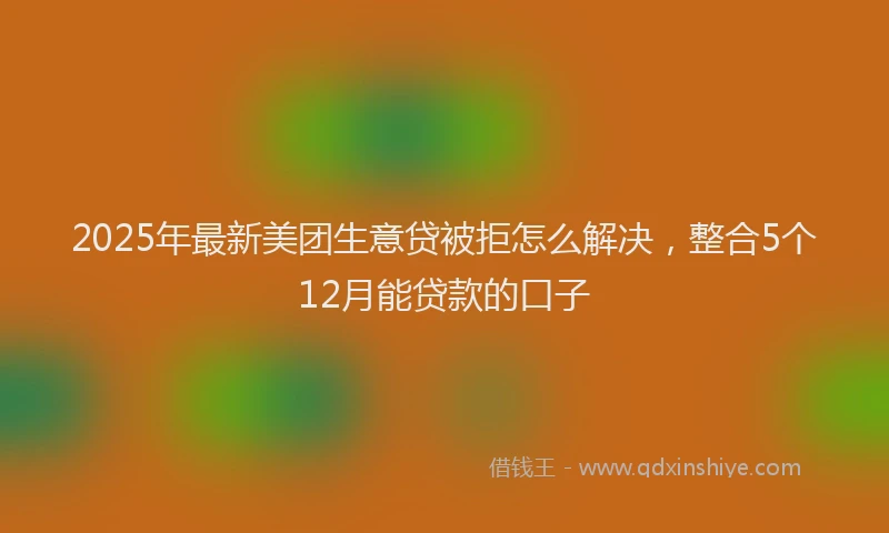 2025年最新美团生意贷被拒怎么解决，整合5个12月能贷款的口子