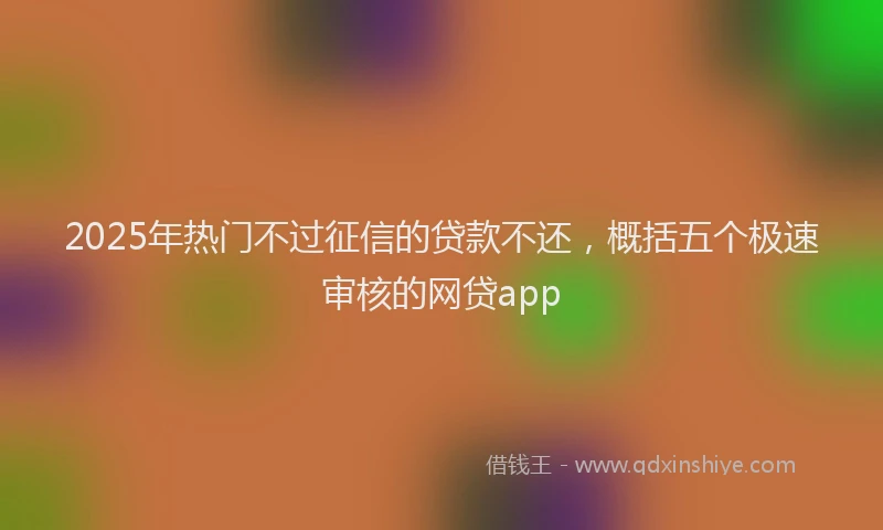 2025年热门不过征信的贷款不还，概括五个极速审核的网贷app