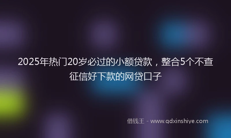 2025年热门20岁必过的小额贷款，整合5个不查征信好下款的网贷口子