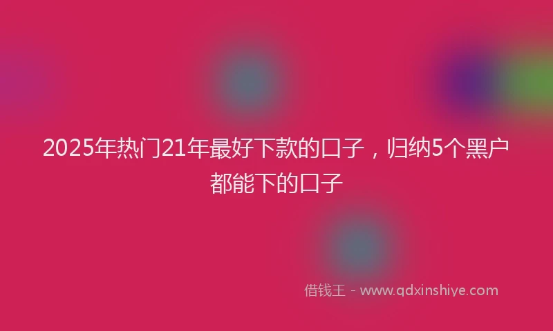 2025年热门21年最好下款的口子，归纳5个黑户都能下的口子