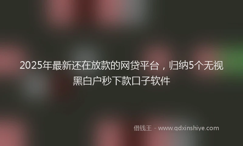 2025年最新还在放款的网贷平台，归纳5个无视黑白户秒下款口子软件