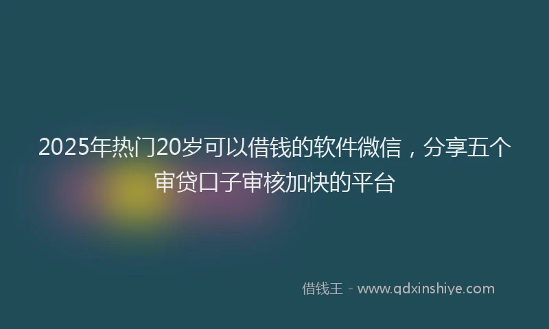 2025年热门20岁可以借钱的软件微信，分享五个审贷口子审核加快的平台