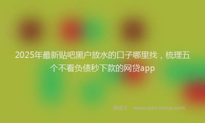 2025年最新贴吧黑户放水的口子哪里找，梳理五个不看负债秒下款的网贷app