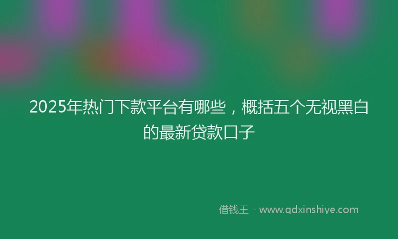 2025年热门下款平台有哪些，概括五个无视黑白的最新贷款口子