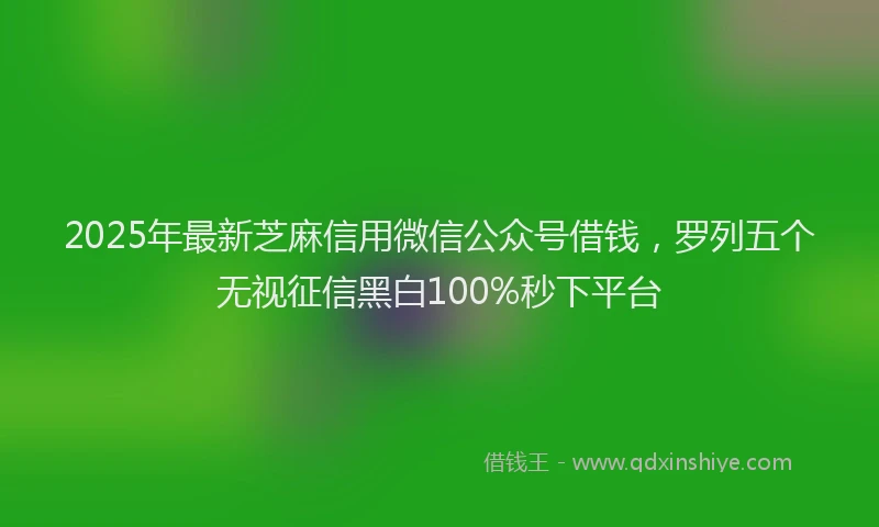 2025年最新芝麻信用微信公众号借钱，罗列五个无视征信黑白100%秒下平台