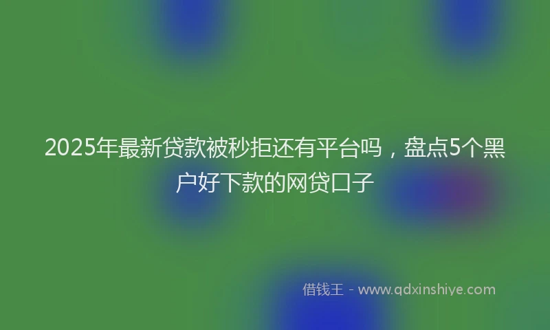 2025年最新贷款被秒拒还有平台吗，盘点5个黑户好下款的网贷口子