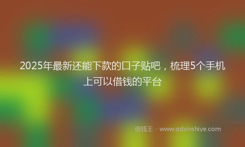 2025年最新还能下款的口子贴吧，梳理5个手机上可以借钱的平台