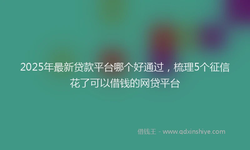 2025年最新贷款平台哪个好通过，梳理5个征信花了可以借钱的网贷平台