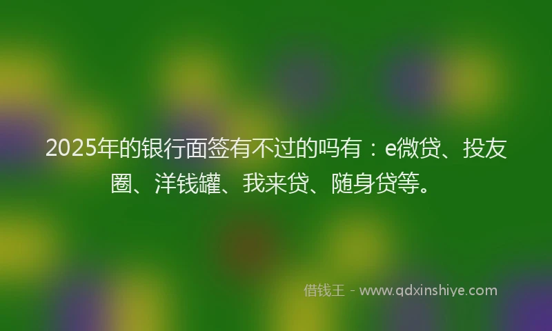 2025年的银行面签有不过的吗有：e微贷、投友圈、洋钱罐、我来贷、随身贷等。