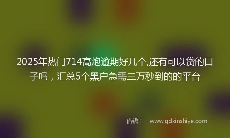 2025年热门714高炮逾期好几个,还有可以贷的口子吗，汇总5个黑户急需三万秒到的的平台