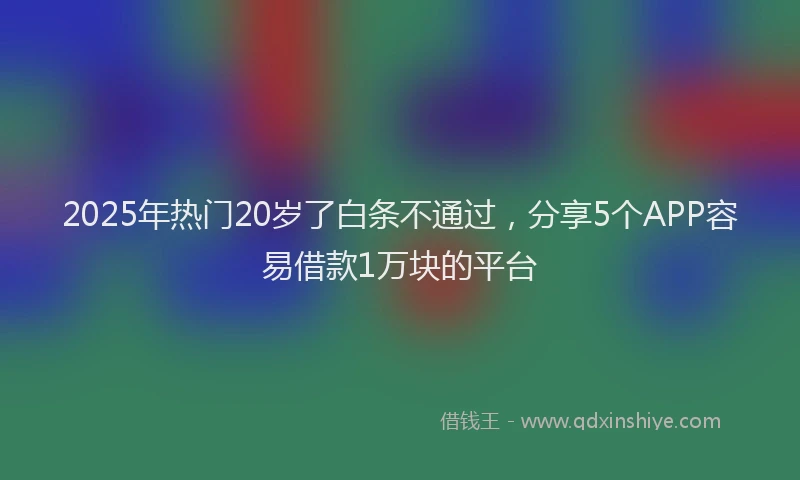 2025年热门20岁了白条不通过，分享5个APP容易借款1万块的平台
