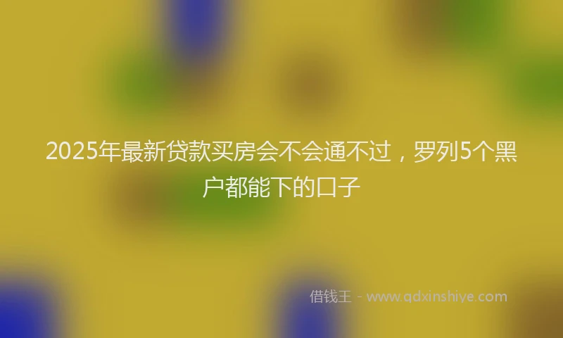 2025年最新贷款买房会不会通不过，罗列5个黑户都能下的口子