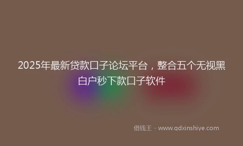 2025年最新贷款口子论坛平台，整合五个无视黑白户秒下款口子软件