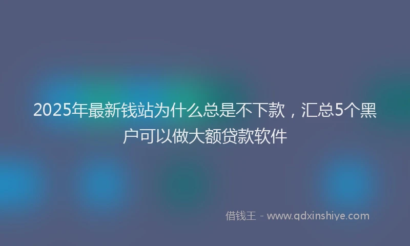 2025年最新钱站为什么总是不下款，汇总5个黑户可以做大额贷款软件