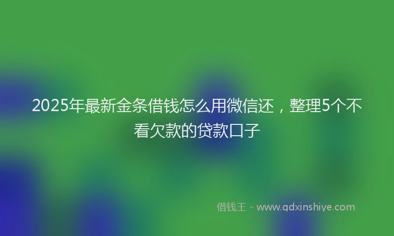 2025年最新金条借钱怎么用微信还，整理5个不看欠款的贷款口子