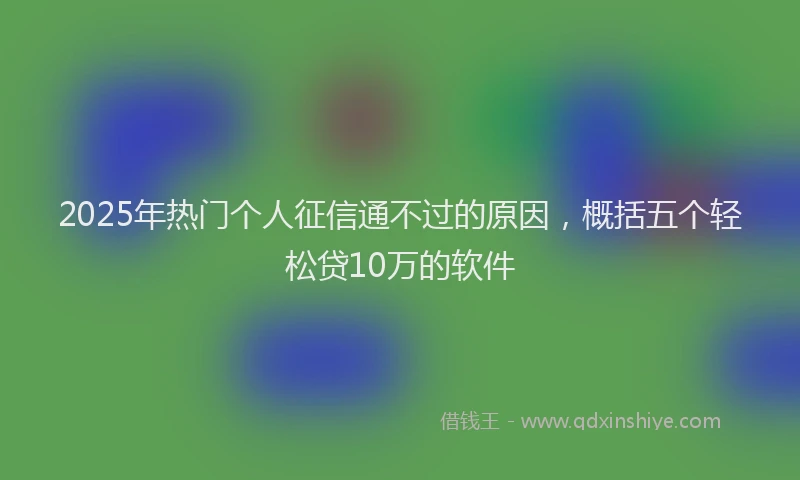 2025年热门个人征信通不过的原因，概括五个轻松贷10万的软件