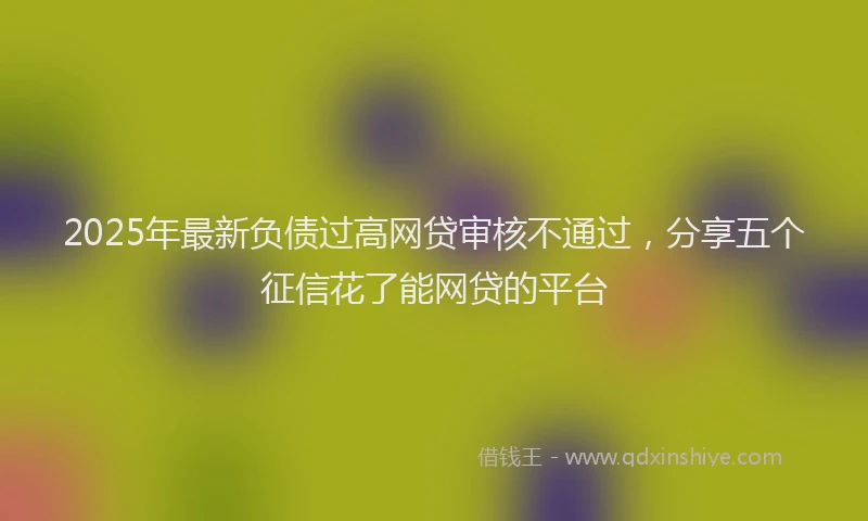 2025年最新负债过高网贷审核不通过，分享五个征信花了能网贷的平台